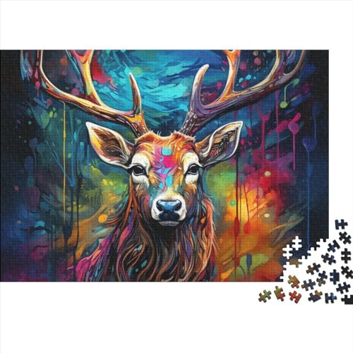 Five-Coloured Deer Puzzle 1000 Teile Puzzle-Herausforderung Colourful Deer Schwierigkeitsgrad Logikspiel Geistige Herausforderung Herausfordernde Unterhaltung Grips-Spiel 1000pcs (75x50cm) von SAYOBO