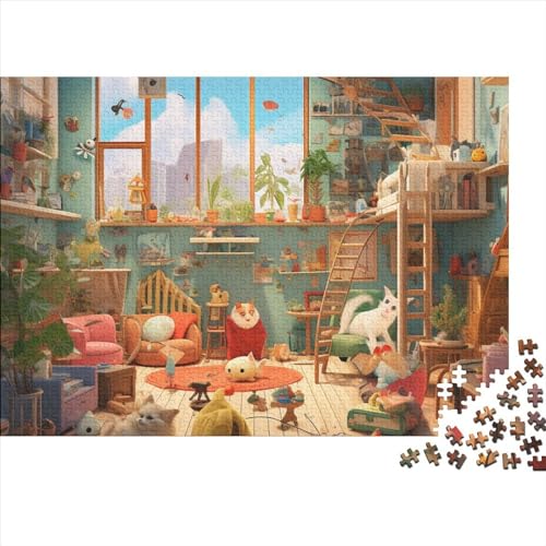 House Pet Puzzle 1000 Teile Puzzle-Herausforderung House Pet Logikspiel Geistige Herausforderung Entspannung Durch Puzzeln Zeitvertreib Für Alle Altersgruppen 1000pcs (75x50cm) von SAYOBO
