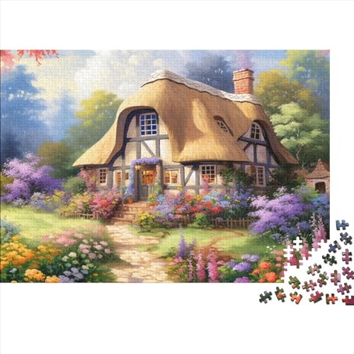 Landhäuschen Puzzle 1000 Teile Als Herausforderndes Für Erwachsene Und Kinder Hütte im Dschungel Ab 14 Jahren Geschicklichkeitsspiel Für Die Ganze Familie Puzzle 1000pcs (75x50cm) von SAYOBO