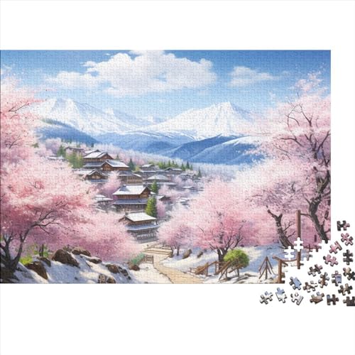Mount Fuji Puzzle 1000 Teile Puzzle-Herausforderung Sakura Logikspiel Geistige Herausforderung Entspannung Durch Puzzeln Zeitvertreib Für Alle Altersgruppen 1000pcs (75x50cm) von SAYOBO
