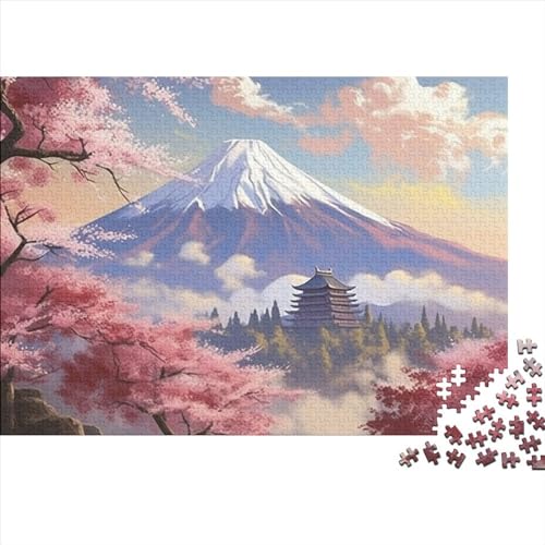 Mount Fuji Puzzle 1000 Teile Puzzle-Herausforderung Sakura Puzzle-Kunstwerk Logikspiel Kinderpuzzle Entspannung Durch Puzzeln Grips-Spiel 1000pcs (75x50cm) von SAYOBO