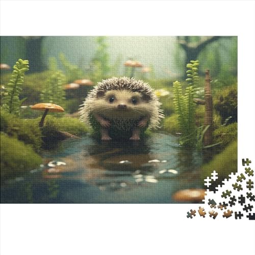 Niedliche Tiere 1000 Teile Niedlicher Igel Puzzle Erwachsene Family Challenging Games Wohnkultur Geburtstag Lernspiel Stress Relief Toy 1000pcs (75x50cm) von SAYOBO