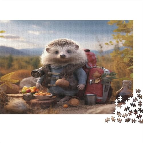 Niedliche Tiere 1000 Teile Niedlicher Igel Puzzle Für Erwachsene Geburtstag Lernspiel Family Challenging Games Wohnkultur Stress Relief 500pcs (52x38cm) von SAYOBO