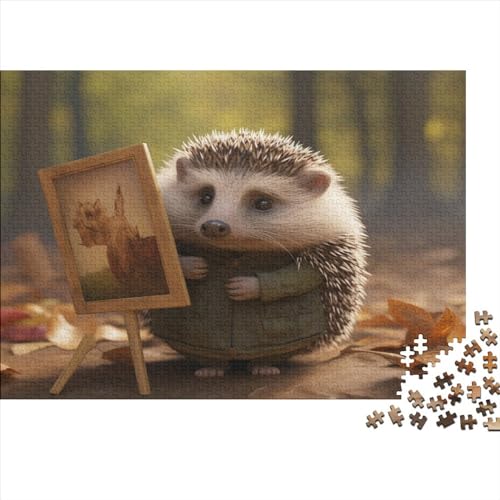 Niedliche Tiere 1000 Teile Niedlicher Igel Puzzle Für Erwachsene Lernspiel Geburtstag Family Challenging Games Wohnkultur Entspannung Und Intelligenz 1000pcs (75x50cm) von SAYOBO