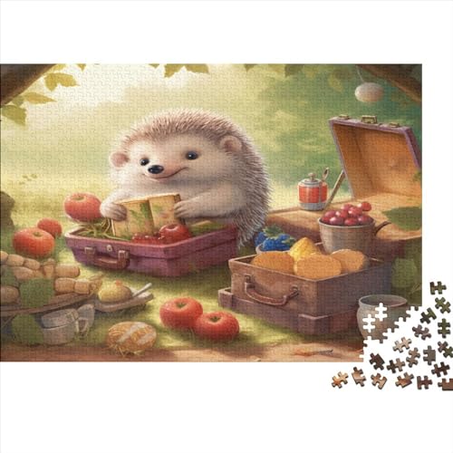 Niedliche Tiere 1000 Teile Niedlicher Igel Puzzles Erwachsene Wohnkultur Geschicklichkeitsspiel Für Die Ganze Familie Lernspiel Geburtstag Stress Relief 1000pcs (75x50cm) von SAYOBO