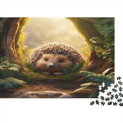 Niedliche Tiere 1000 Teile Niedlicher Igel Puzzles Erwachsene Wohnkultur Geschicklichkeitsspiel Für Die Ganze Familie Lernspiel Geburtstag Stress Relief 1000pcs (75x50cm) von SAYOBO