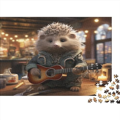 Niedliche Tiere Puzzle Erwachsene 1000 Teile Niedlicher Igel Family Challenging Games Moderne Wohnkultur Geburtstag Educational Game Stress Relief 300pcs (40x28cm) von SAYOBO