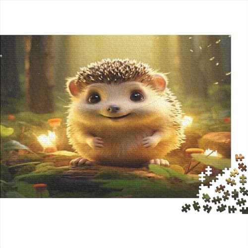 Niedliche Tiere Puzzle Erwachsene 1000 Teile Niedlicher Igel Home Decor Family Challenging Games Lernspiel Geburtstag Entspannung Und Intelligenz 300pcs (40x28cm) von SAYOBO