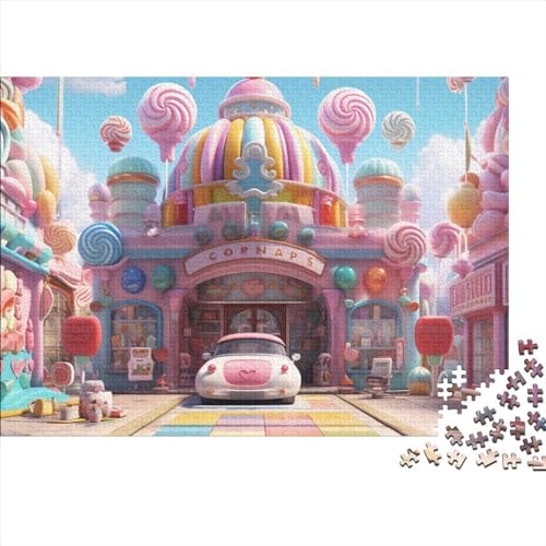 Regenbogen-Bonbon Puzzle 1000 Teile Geschicklichkeitsspiel Für Die Ganze Familie Süßwarenladen Puzzle-Geschenk Kinder Lernspiel Home Dekoration Puzzle 1000pcs (75x50cm) von SAYOBO