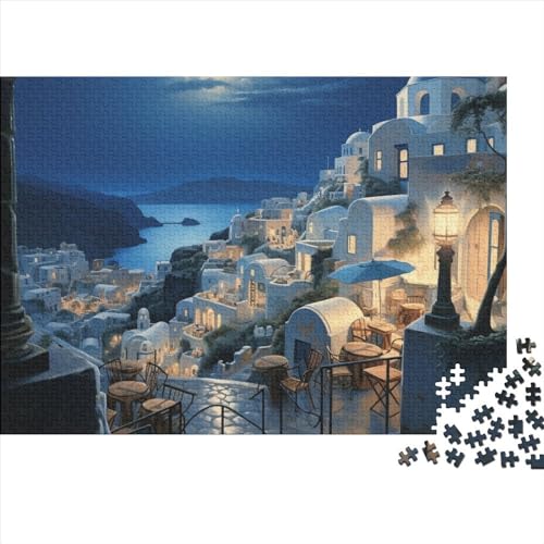 Santorini Nights Puzzle 1000 Teile Als Herausforderndes Für Erwachsene Und Kinder Santorini Ab 14 Jahren Geschicklichkeitsspiel Für Die Ganze Familie Puzzle 1000pcs (75x50cm) von SAYOBO