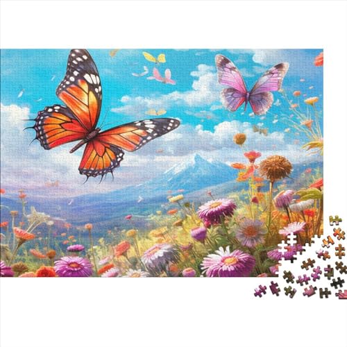 Schmetterling Puzzle 1000 Teile Puzzle-Herausforderung Schmetterling in der Blume Schwierigkeitsgrad Logikspiel Kinderpuzzle Herausfordernde Unterhaltung Grips-Spiel 1000pcs (75x50cm) von SAYOBO