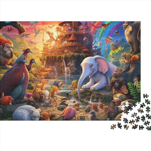 Tierische Puzzle 1000 Teile Puzzle-Herausforderung Bunte Tiere Schwierigkeitsgrad Logikspiel Kinderpuzzle Entspannung Durch Puzzeln Grips-Spiel 1000pcs (75x50cm) von SAYOBO