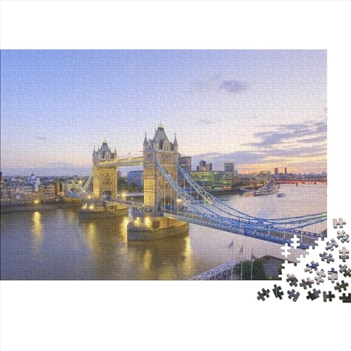 Tower Bridge, London Puzzle 1000 Teile Puzzle-Herausforderung River Thames Logikspiel Geistige Herausforderung Entspannung Durch Puzzeln Zeitvertreib Für Alle Altersgruppen 1000pcs (75x50cm) von SAYOBO