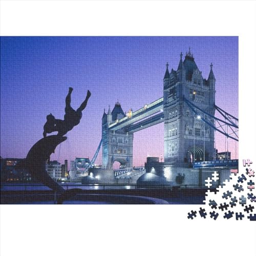 Tower Bridge, London Puzzle 1000 Teile Puzzle-Herausforderung River Thames Schwierigkeitsgrad Logikspiel Geistige Herausforderung Herausfordernde Unterhaltung Grips-Spiel 1000pcs (75x50cm) von SAYOBO