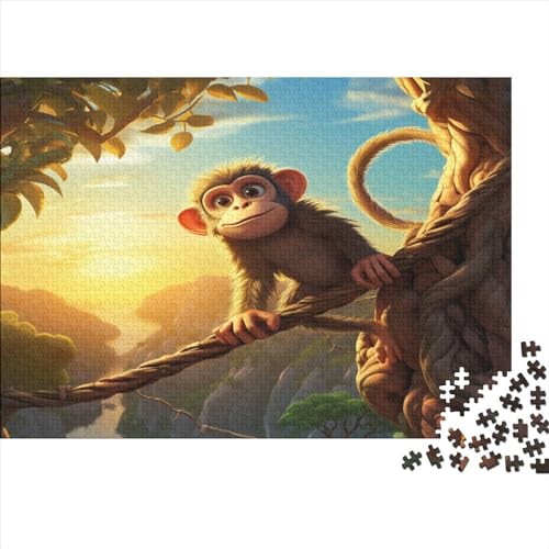 Unique Animals Puzzle 1000 Teile Cooler AFFE Erwachsene Wohnkultur Lernspiel Geburtstag Family Challenging Games Stress Relief Toy 1000pcs (75x50cm) von SAYOBO