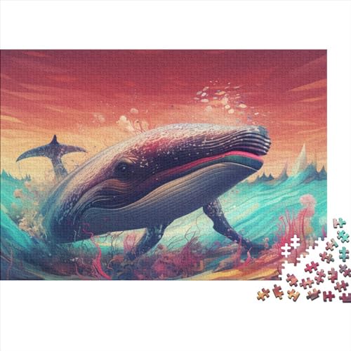Walfisch Puzzle 1000 Teile Puzzle-Herausforderung Tiere im Meer Schwierigkeitsgrad Logikspiel Kinderpuzzle Herausfordernde Unterhaltung Grips-Spiel 1000pcs (75x50cm) von SAYOBO