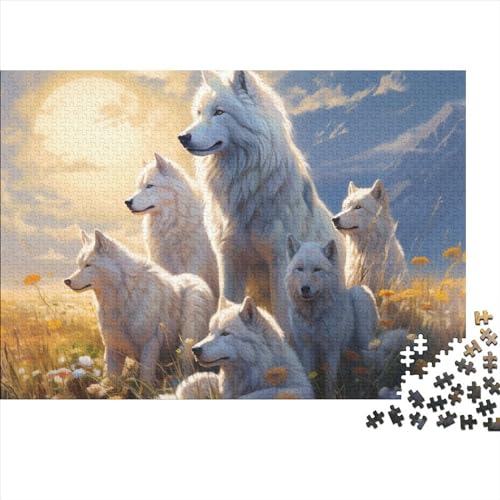 Wolves Puzzle 1000 Teile Puzzle-Herausforderung Wolf Pack Logikspiel Geistige Herausforderung Herausfordernde Unterhaltung Zeitvertreib Für Alle Altersgruppen 1000pcs (75x50cm) von SAYOBO