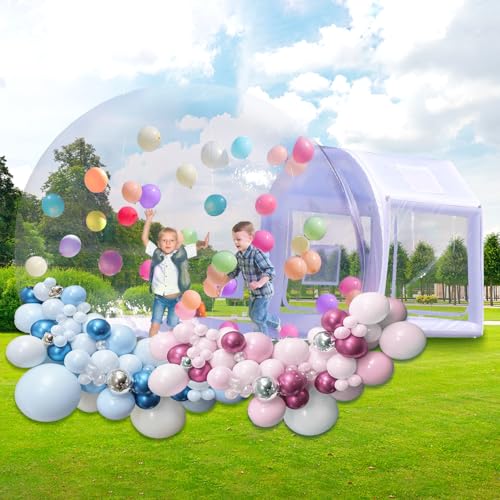 Aufblasbares Bubble House Dome Clear PVC Aufblasbares Bubble House Zelt mit Gebläse Bubble Balloon House Iglu-Kuppel für Outdoor Hochzeit Geburtstag Party (Weiß, 4,6 x 3 x 2,3 m) von SAYOK