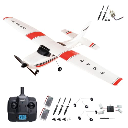 SAYZON F949 RC Flugzeug 3D6G 3CH RTF Funk Fernsteuerungsflugzeug mit Gyroskop 720 Motor CESSNA-182 Outdoor Flugzeugspielzeug für Erwachsene und Anfänger (2BSL+Motor) von SAYZON