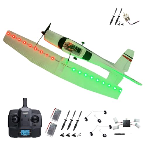 SAYZON F949 RC Flugzeug 3D6G 3CH RTF Funk Fernsteuerungsflugzeug mit Gyroskop 720 Motor CESSNA-182 Outdoor Flugzeugspielzeug für Erwachsene und Anfänger (LED 2BSL+Motor) von SAYZON