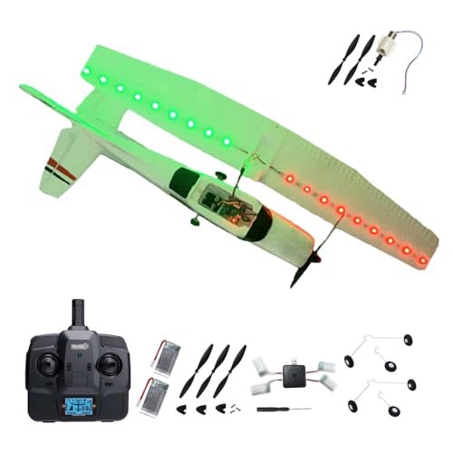 SAYZON F949pro 3D6G Gyroskop RC Flugzeug mit 1020 Motor CESSNA-182 3CH RC Flugzeug für Erwachsene im Freien F949S 2,4 GHz RC Flieger (LED 2BSL+Motor) von SAYZON