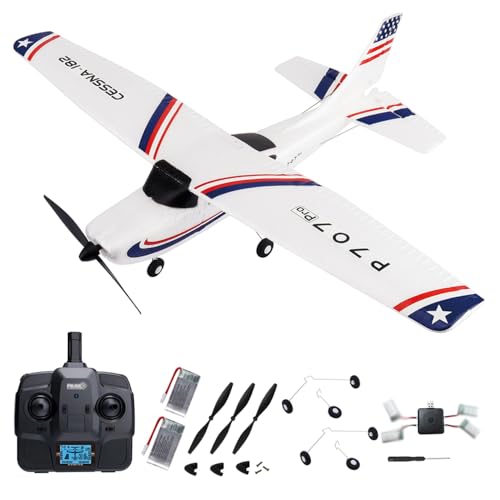 SAYZON P707pro RC-Flugzeug 3D6G Verbessertes 2,4-GHz RC Flugzeug mit Starrflügeln und 1020-Motor CESSNA-182 3CH Fernbedienungsflugzeug für Erwachsene (2BSL) von SAYZON