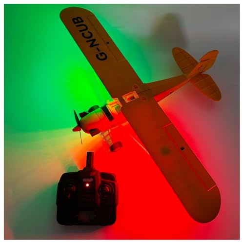 SAYZON RC-Flugzeug 5CH J3-CUB Ferngesteuertes Flugzeug für Erwachsene 1406 Bürstenloser Motor 3D/6G RC-Starrflügelflugzeug mit austauschbaren Teilen (2BSL Lighting Version) von SAYZON