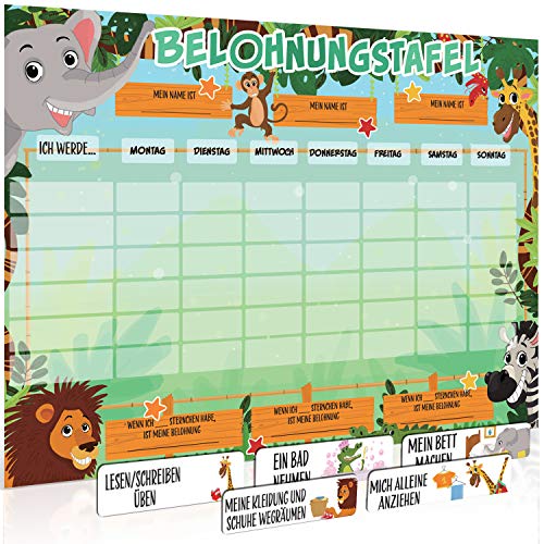 Luigi's SB Education Große Belohnungstafel für Kinder - Wochenplaner Aufgabentafel für Gutes Benehmen ab 3 Jahren - Die Tagesplan Routinetafel mit Magneten & Markern - Deutsch von SB Education