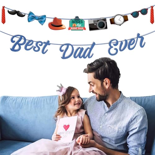 SBJJGQIS 2 Stücke Vatertag Dekor Festival-Banner Fahne zum Ziehen von Buchstaben Banner zum Vatertag Papa Tag Dekorationen Banner Vatertagsgeschenk Party Sachen Dekoration für Vatertag von SBJJGQIS