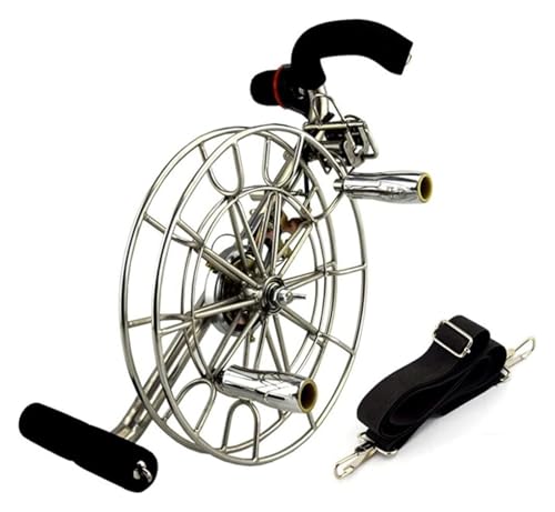 SBJKLYRN Kite Roulette，, Outdoor-Drachenwickler, Edelstahl-Gurtrad, geräuscharmes Brems-Rücklaufrad(Silvera,30cm) von SBJKLYRN