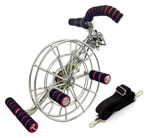 SBJKLYRN Kite Roulette，, Outdoor-Drachenwickler, Edelstahl-Gurtrad, geräuscharmes Brems-Rücklaufrad(Silverb,32cm) von SBJKLYRN