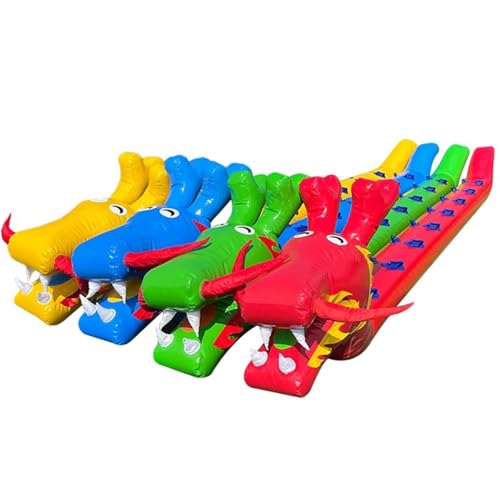 SBJKLYRN Team-Building-Requisiten， IEOWY 4-teiliges Teambuilding-Spiel for die Arbeit, Teamwork, Outdoor-Gruppenaktivitäten, aufblasbares PVC-Drachenboot(5 Seats/L 4M) von SBJKLYRN