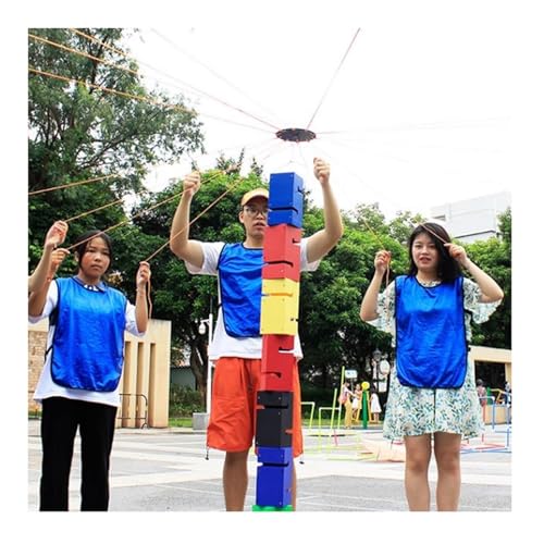 SBJKLYRN Team-Building-Requisiten， IEOWY Field Day-Spieleset for Erwachsene, 5–20 Personen, Teamwork-Baustein-Stapelturmspiel, Eisbrecherspiel(Multi Colored,5PCS) von SBJKLYRN
