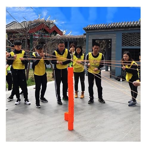 SBJKLYRN Team-Building-Requisiten， IEOWY Team Building Block Tower Game, Team Tower Challenge Kit ohne Montage – Führungsentwicklungsspiel for drinnen und draußen(Yellow,10PCS) von SBJKLYRN