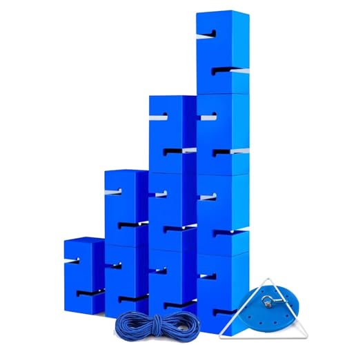 SBJKLYRN Team-Building-Requisiten， IEOWY Teambuilding-Spiel for Erwachsene, sofort aufbaubares Teambuilding-Turmspiel mit Blöcken, Field Day-Spielset for Schulen(Blue,10PCS) von SBJKLYRN