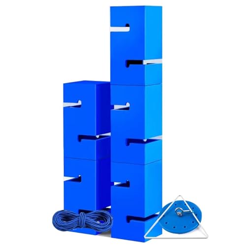 SBJKLYRN Team-Building-Requisiten， IEOWY Teambuilding-Spiel for Erwachsene, sofort aufbaubares Teambuilding-Turmspiel mit Blöcken, Field Day-Spielset for Schulen(Blue,5PCS) von SBJKLYRN