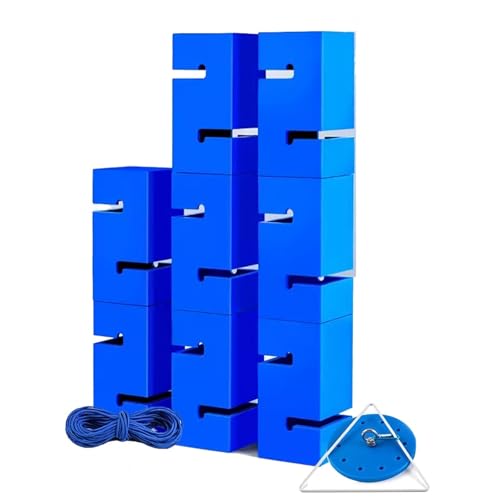 SBJKLYRN Team-Building-Requisiten， IEOWY Teambuilding-Spiel for Erwachsene, sofort aufbaubares Teambuilding-Turmspiel mit Blöcken, Field Day-Spielset for Schulen(Blue,8PCS) von SBJKLYRN