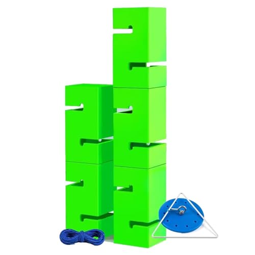 SBJKLYRN Team-Building-Requisiten， IEOWY Teambuilding-Spiel for Erwachsene, sofort aufbaubares Teambuilding-Turmspiel mit Blöcken, Field Day-Spielset for Schulen(Green,5PCS) von SBJKLYRN