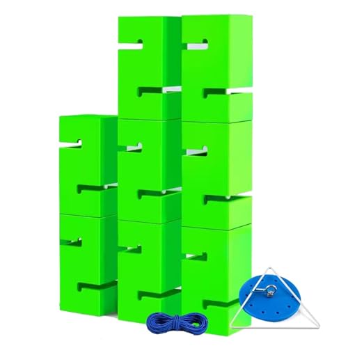 SBJKLYRN Team-Building-Requisiten， IEOWY Teambuilding-Spiel for Erwachsene, sofort aufbaubares Teambuilding-Turmspiel mit Blöcken, Field Day-Spielset for Schulen(Green,8PCS) von SBJKLYRN