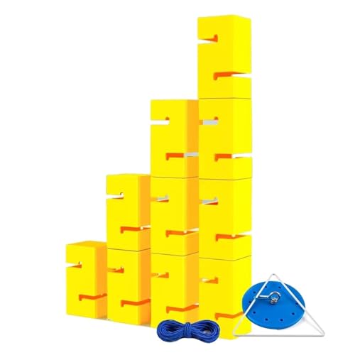 SBJKLYRN Team-Building-Requisiten， IEOWY Teambuilding-Spiel for Erwachsene, sofort aufbaubares Teambuilding-Turmspiel mit Blöcken, Field Day-Spielset for Schulen(Yellow,10PCS) von SBJKLYRN