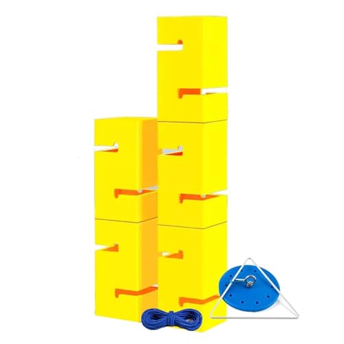 SBJKLYRN Team-Building-Requisiten， IEOWY Teambuilding-Spiel for Erwachsene, sofort aufbaubares Teambuilding-Turmspiel mit Blöcken, Field Day-Spielset for Schulen(Yellow,5PCS) von SBJKLYRN