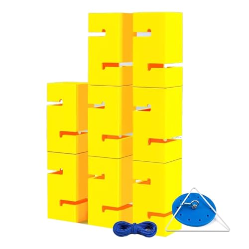 SBJKLYRN Team-Building-Requisiten， IEOWY Teambuilding-Spiel for Erwachsene, sofort aufbaubares Teambuilding-Turmspiel mit Blöcken, Field Day-Spielset for Schulen(Yellow,8PCS) von SBJKLYRN