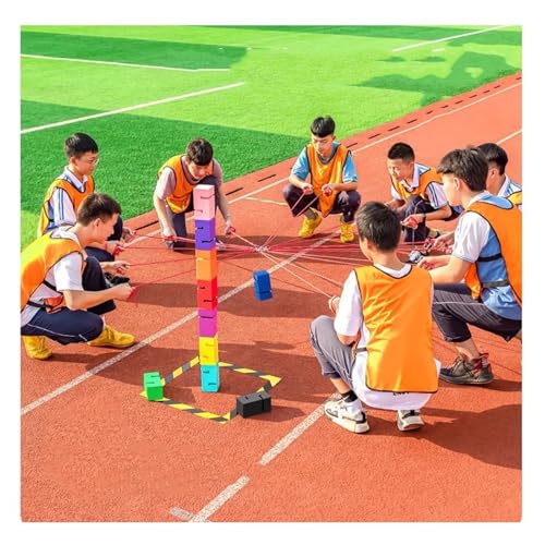 SBJKLYRN Team-Building-Requisiten， IEOWY Teambuilding-Turmspiele, Gruppenaktivität, Baustein-Stapelspiele, lustige Outdoor-Spiele zur Förderung freundlicher Kommunikation(Blue,8PCS) von SBJKLYRN