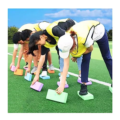 SBJKLYRN Team-Building-Requisiten， Teamwork Games River Stones Anti-Rutsch-Flusssteine-Spiel, Teamwork-Spiel for drinnen und draußen(Blue3 Pieces,23x15x7.5cm) von SBJKLYRN