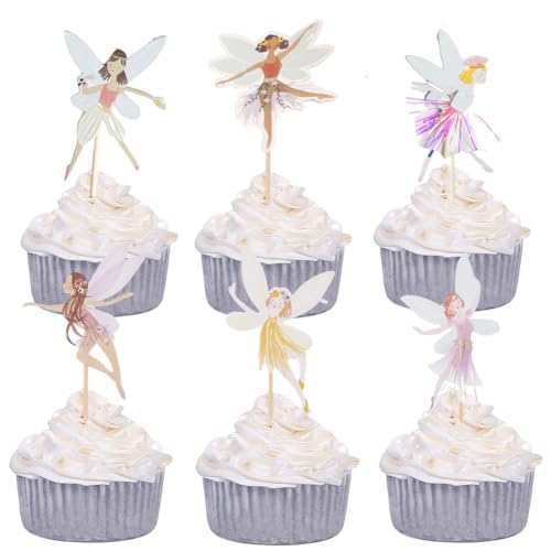 Fairy Cupcake Toppers, 36 StüCk Blumenfee Party Kuchen Dekoration, Blumenfee Cupcake Tortenaufsatz FüR Geburtstagsfeier Cupcake-Dekoration FüR Geburtstag Party Kinder Fairy Cupcake Toppers, 36 StüCk Blumenfee Party Kuchen Dekoration, Blumenfee Cupcake Tortenaufsatz FüR Geburtstagsfeier Cupcake-Dekoration FüR Geburtstag Party Kinder von SBOACXC
