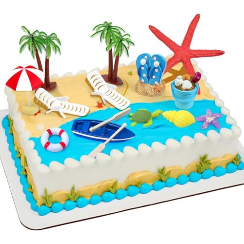 SBOACXC Strand Torten Dekoration, Hawaiisch Tortendeko Strand Cake Topper, 15 Stück, Bunt, Multicolored, Strand Mikrolandschaft, Geburtstag, Party, Urlaub SBOACXC Strand Torten Dekoration, Hawaiisch Tortendeko Strand Cake Topper, 15 Stück, Bunt, Multicolored, Strand Mikrolandschaft, Geburtstag, Party, Urlaub von SBOACXC