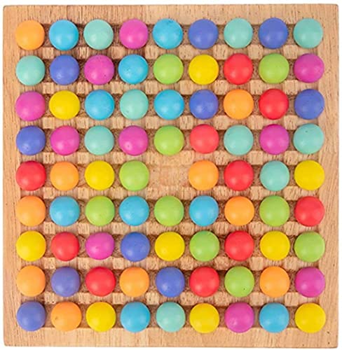 Holz Clip Beads Brettspiel, Montessori Educational Holzspielzeug - Clip Beads Spiel Puzzle Board - Holz Clip Beads Regenbogenspielzeug - Matching Game Memory Toy - Puzzle Brettspiel von SBYMX