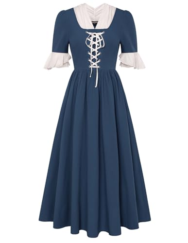 Pioneer Kostüme für Damen, 1800er-Jahre-Kleid, Picknick, Prärie, Kolonialkleider, Marineblau, Größe M Pioneer Kostüme für Damen, 1800er-Jahre-Kleid, Picknick, Prärie, Kolonialkleider, Marineblau, Größe M von SCARLET DARKNESS