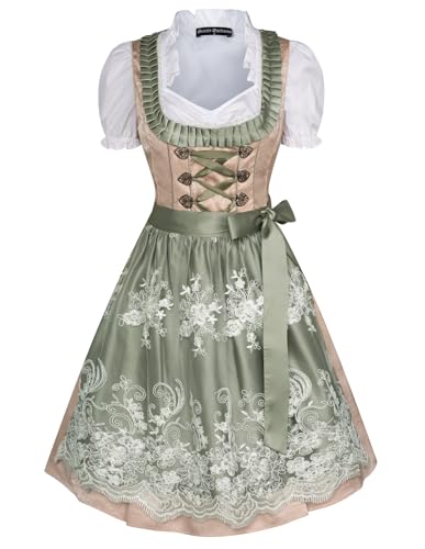 SCARLET DARKNESS Damen 3 Pcs Deutsches Dirndl Kleid Kostüme für Bayerisches Oktoberfest Karneval Beige 2XL SCARLET DARKNESS Damen 3 Pcs Deutsches Dirndl Kleid Kostüme für Bayerisches Oktoberfest Karneval Beige 2XL von SCARLET DARKNESS