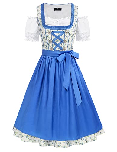 SCARLET DARKNESS Deutsches Dirndlkleid für Damen, bayerisches Oktoberfest, Karnevalskostüm, hellblau, XXL SCARLET DARKNESS Deutsches Dirndlkleid für Damen, bayerisches Oktoberfest, Karnevalskostüm, hellblau, XXL von SCARLET DARKNESS
